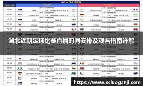 湖北近期足球比赛直播时间安排及观看指南详解